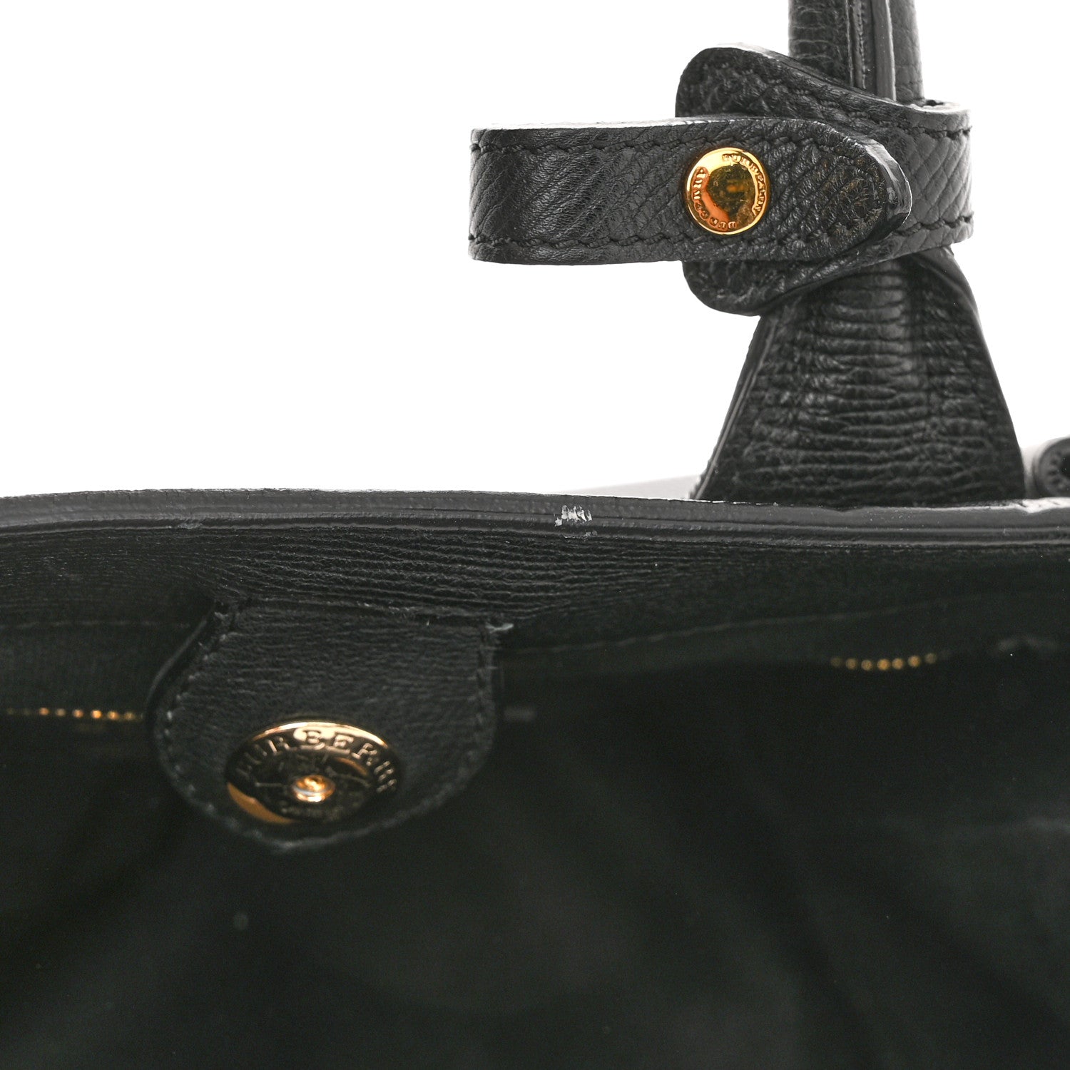Burberry Derby Calfskin House Check Small Banner Tote Black 10 of 16