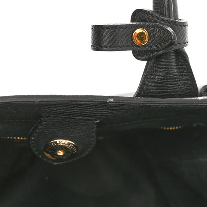 Burberry Derby Calfskin House Check Small Banner Tote Black 10 of 16