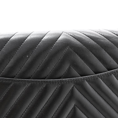 Chanel Lambskin Chevron Quilted Jumbo Double Flap So Black 13 of 15