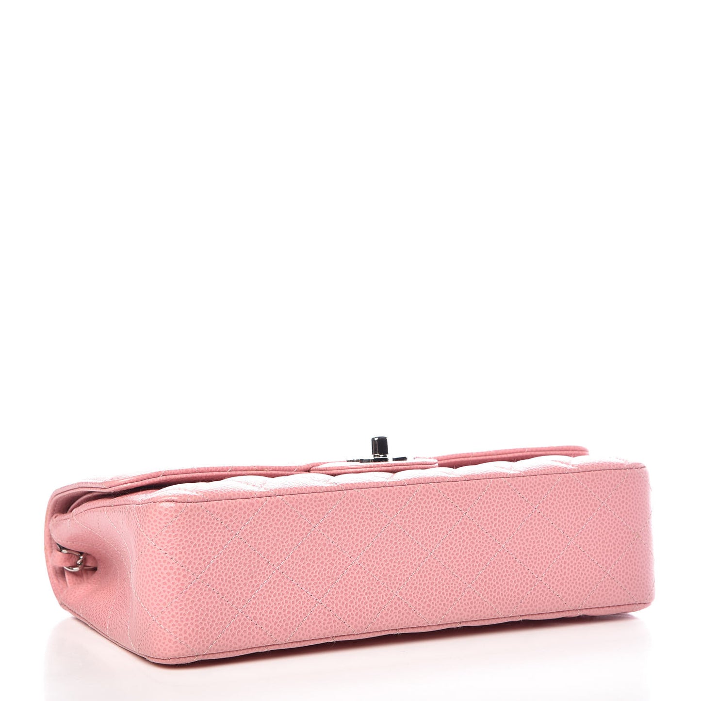 Caviar Quilted Medium Double Flap Pink