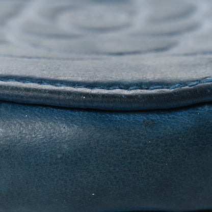 Chanel Lambskin Round Camellia CC Coin Purse Navy 8 of 13