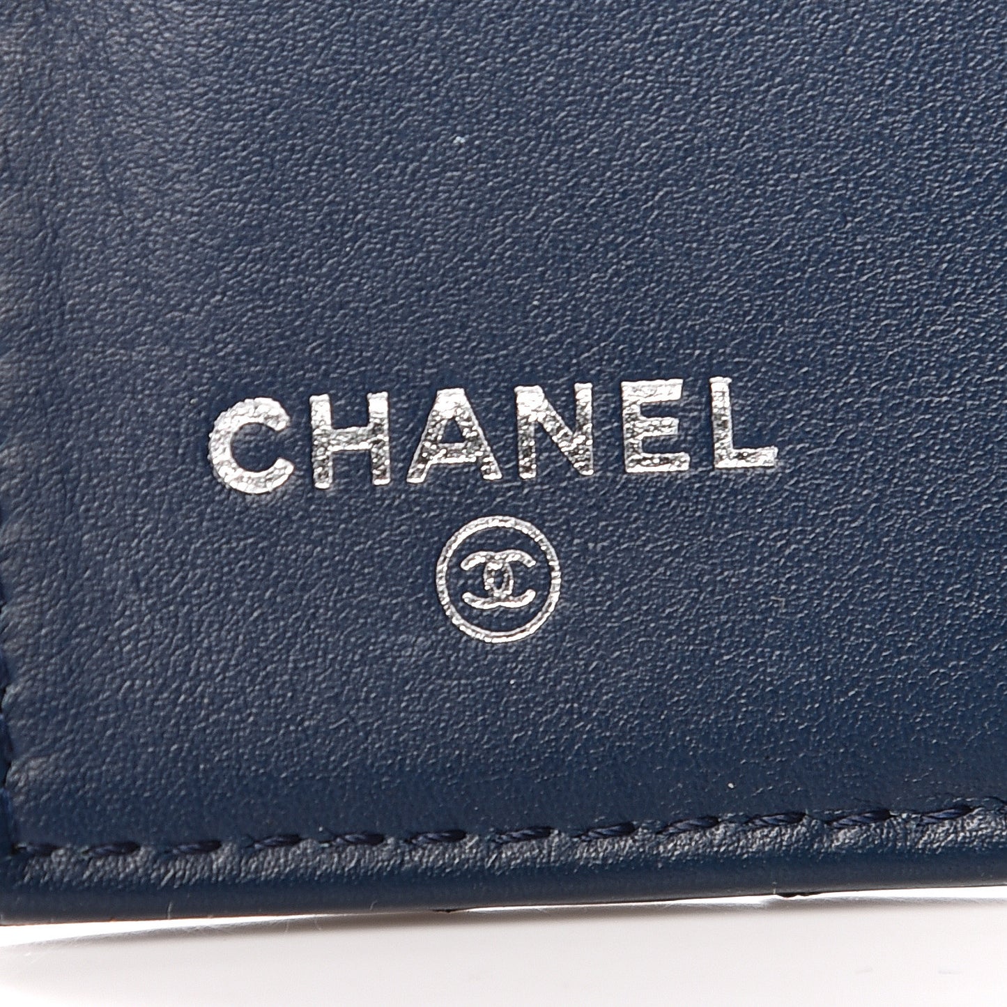 Patent Calfskin Quilted Large Flap Wallet Blue