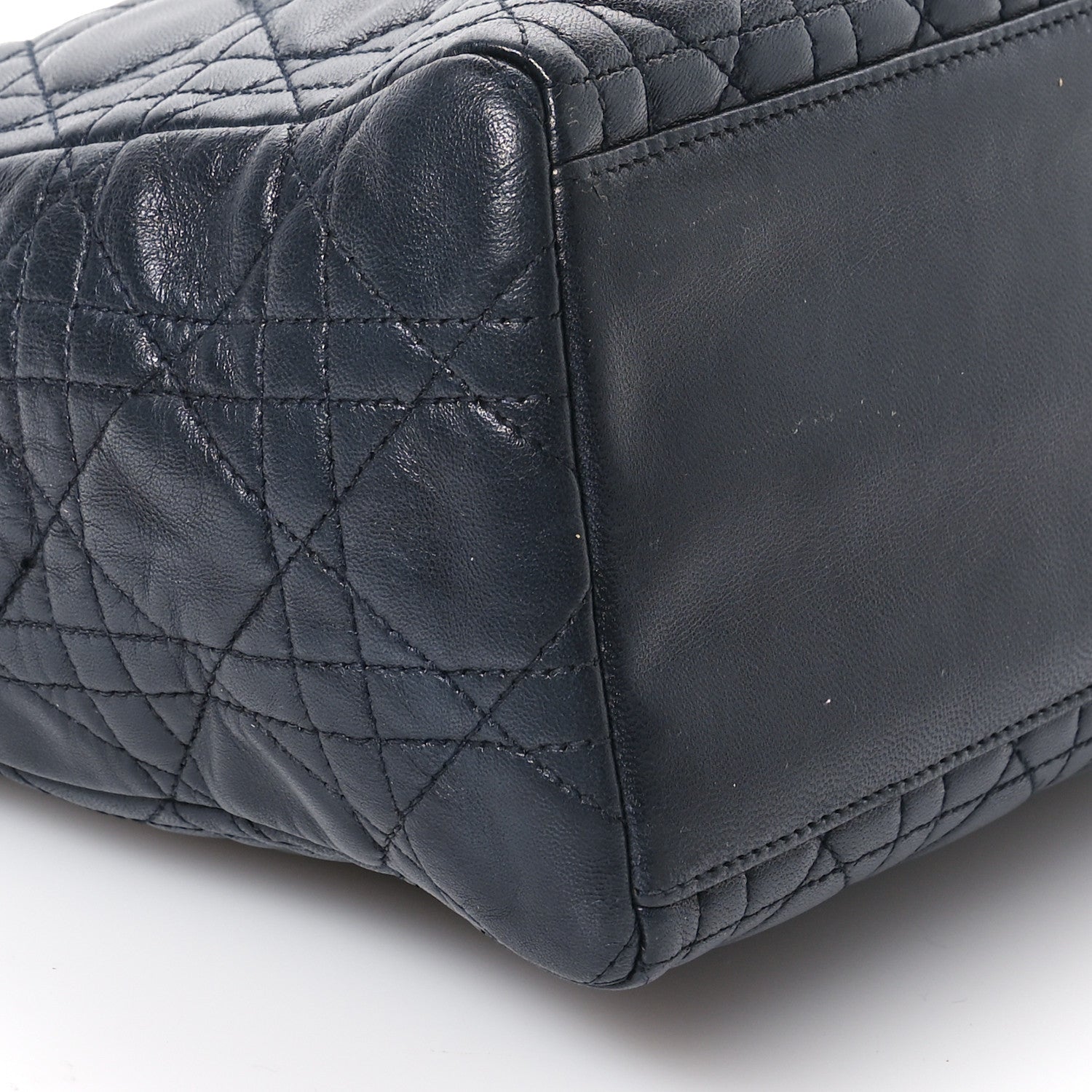 Christian Dior Lambskin Cannage Medium Lady Dior Navy Blue 9 of 11