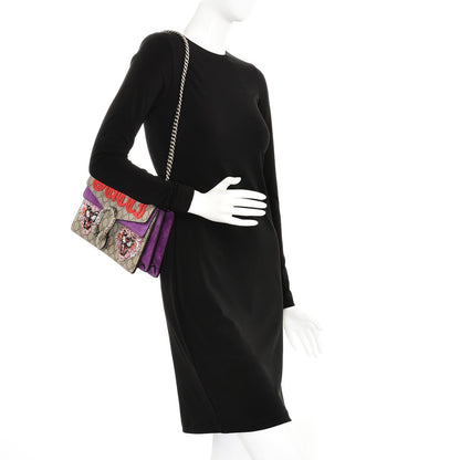 Gucci GG Supreme Monogram Embroidered Small Dionysus Shoulder Bag Purple 2 of 6