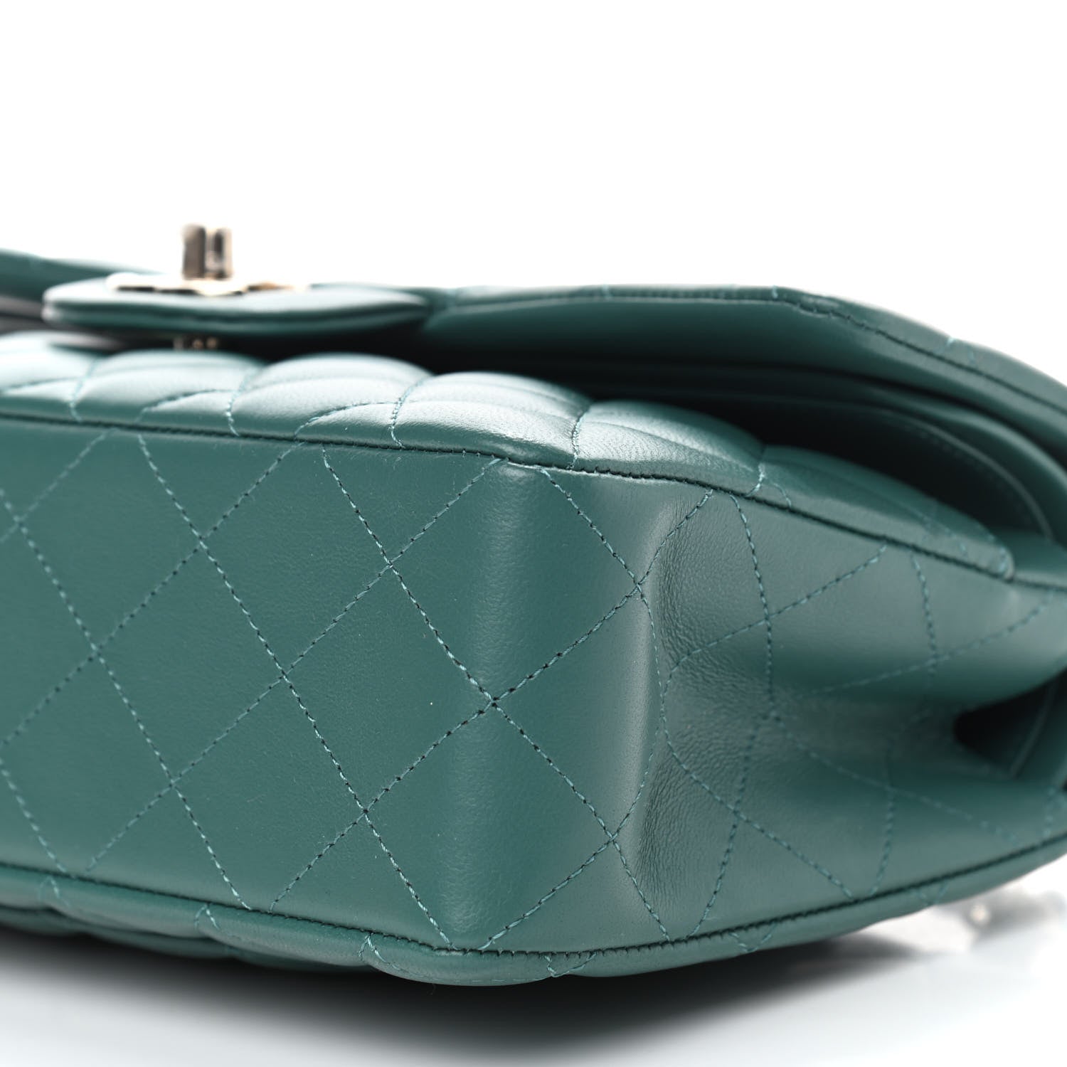 Chanel Lambskin Quilted Small Double Flap Green 9 of 9