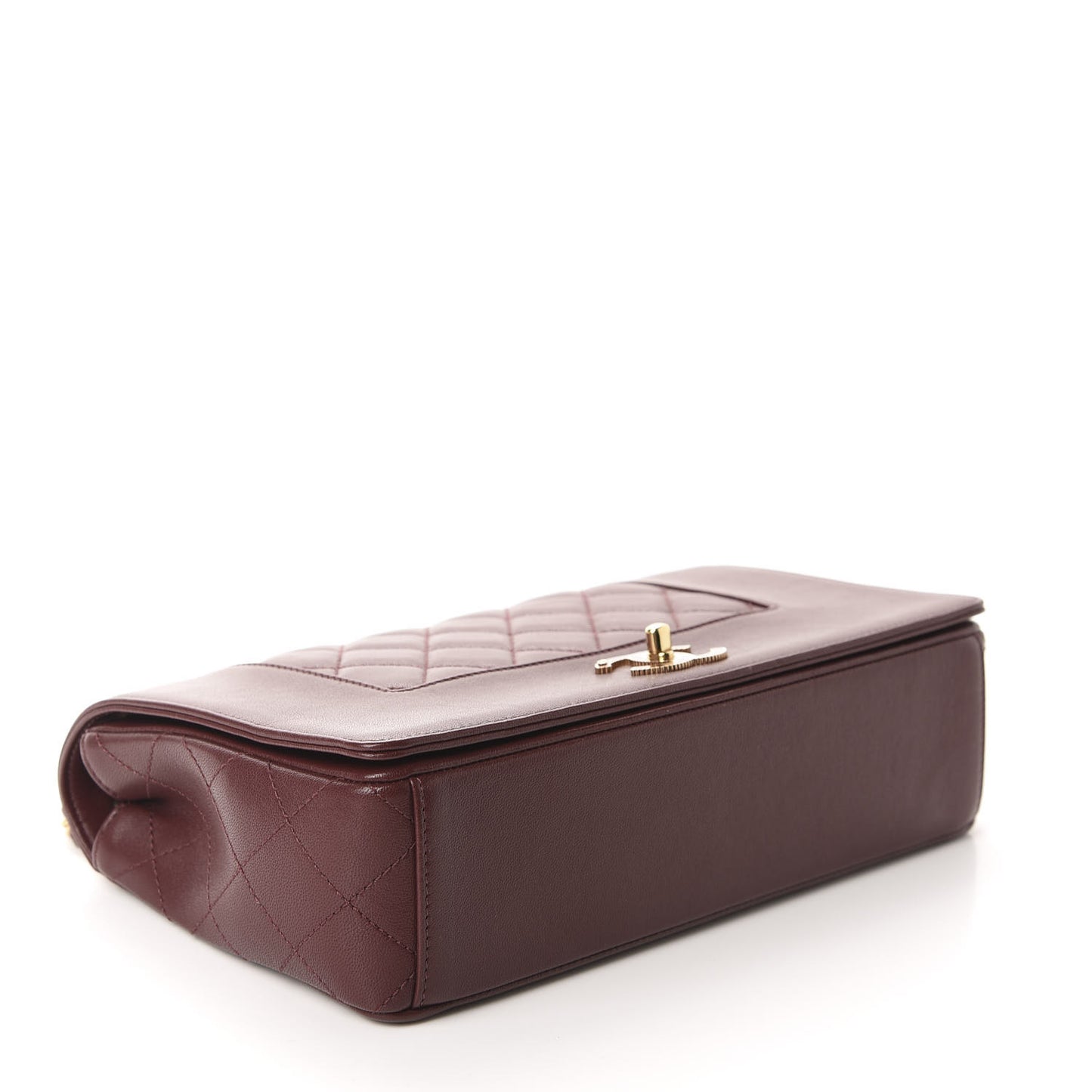 Sheepskin Quilted Vintage Mademoiselle Flap Dark Red
