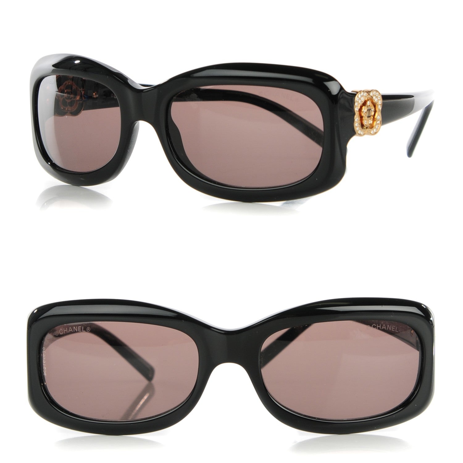 Chanel Crystal Camellia CC Sunglasses 5127-B Black 1 of 8