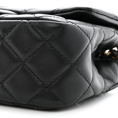 Chanel Lambskin Quilted Mini Rectangular Pearl Crush Flap Black 9 of 11