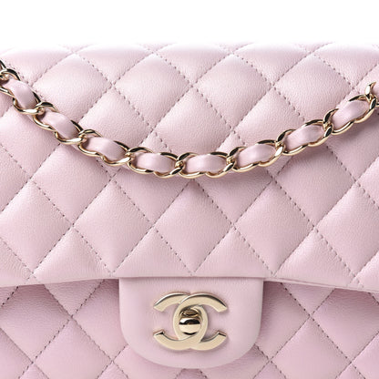 Chanel Iridescent Calfskin Quilted Medium Double Flap Light Pink 11 of 12