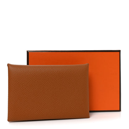 Hermes Epsom Calvi Card Case Gold 8 of 8