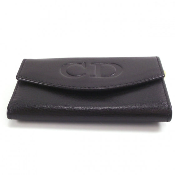 Leather 6 Key Holder Black