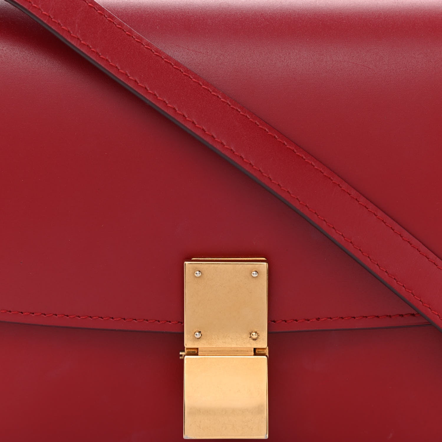 Celine Box Calfskin Small Classic Box Flap Bag Red 10 of 14