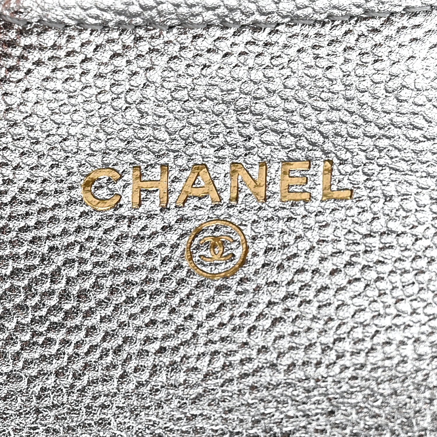 Chanel Metallic Caviar Quilted Flap Card Holder Wallet Silvery 6 of 9