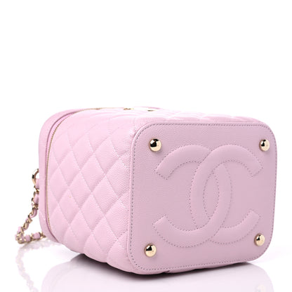 Chanel Caviar Quilted Small Top Handle Vanity Case With Chain Light Pink 4 of 11
