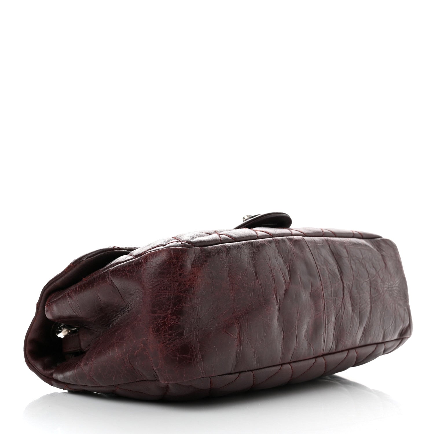 Chanel Calfskin In The Mix Jumbo Flap Burgundy 4 of 10