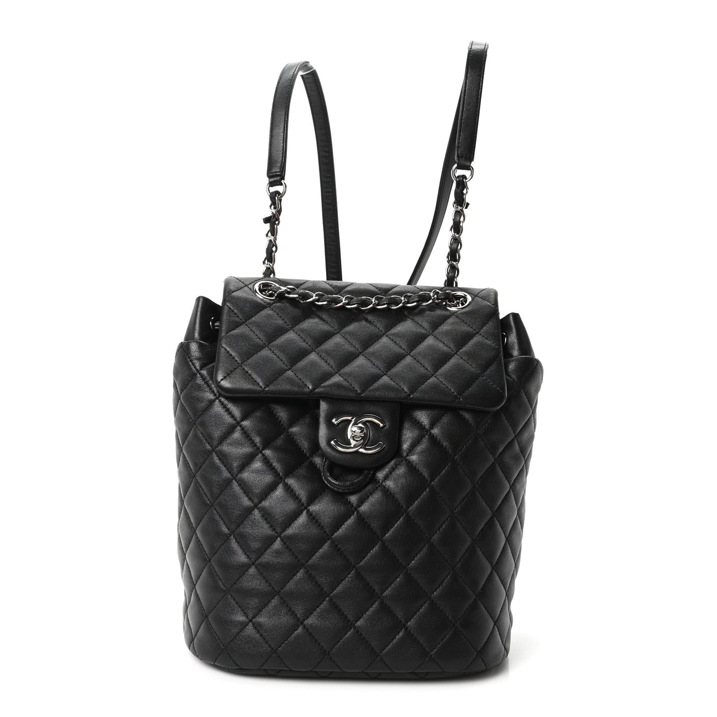 Calfskin Quilted Small Urban Spirit Backpack Black