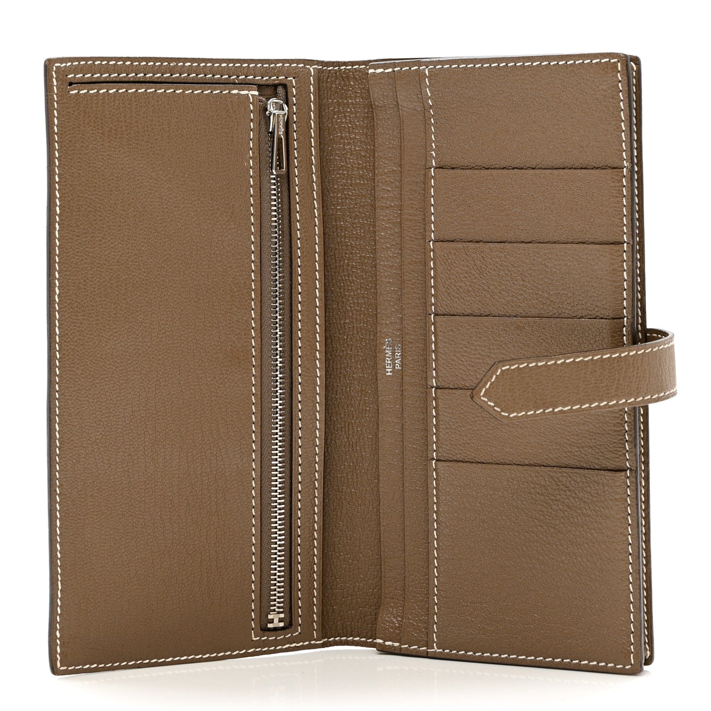 Chevre Mysore Bearn Gusset Wallet Etoupe