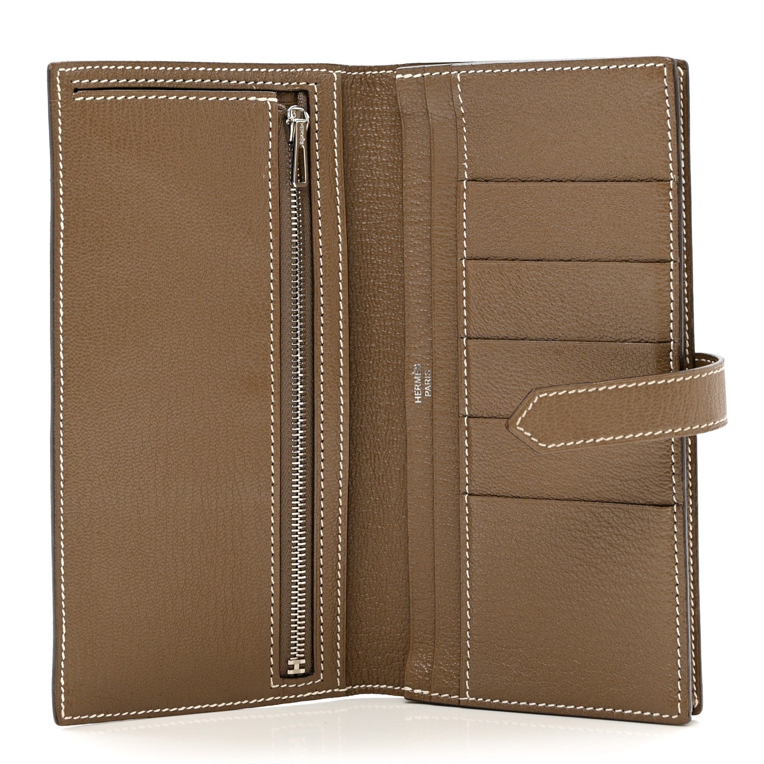 Hermes Chevre Mysore Bearn Gusset Wallet Etoupe 5 of 8