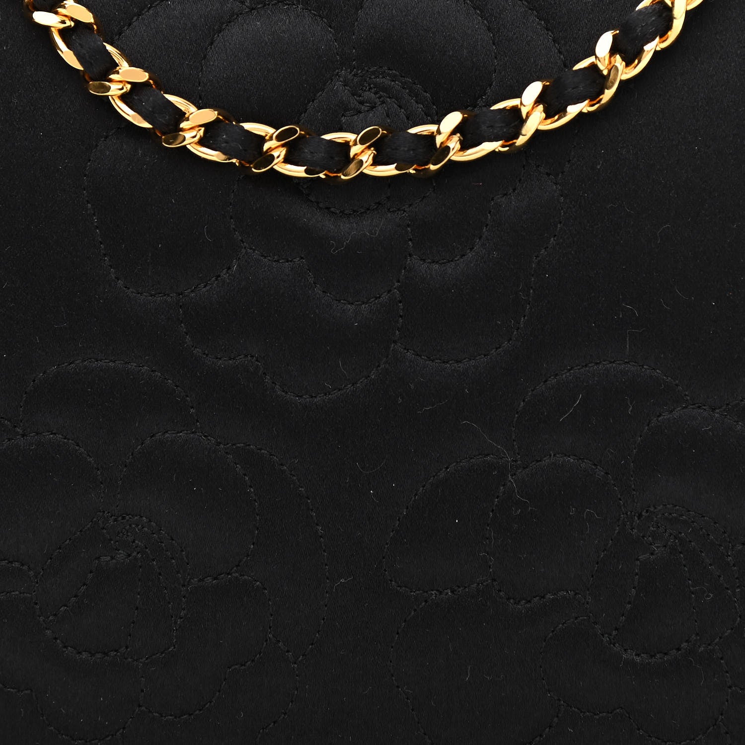 Chanel Satin Quilted Camellia Camera Case Black 9 of 12