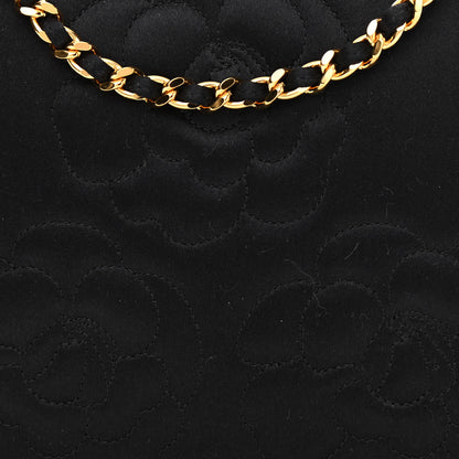 Chanel Satin Quilted Camellia Camera Case Black 9 of 12