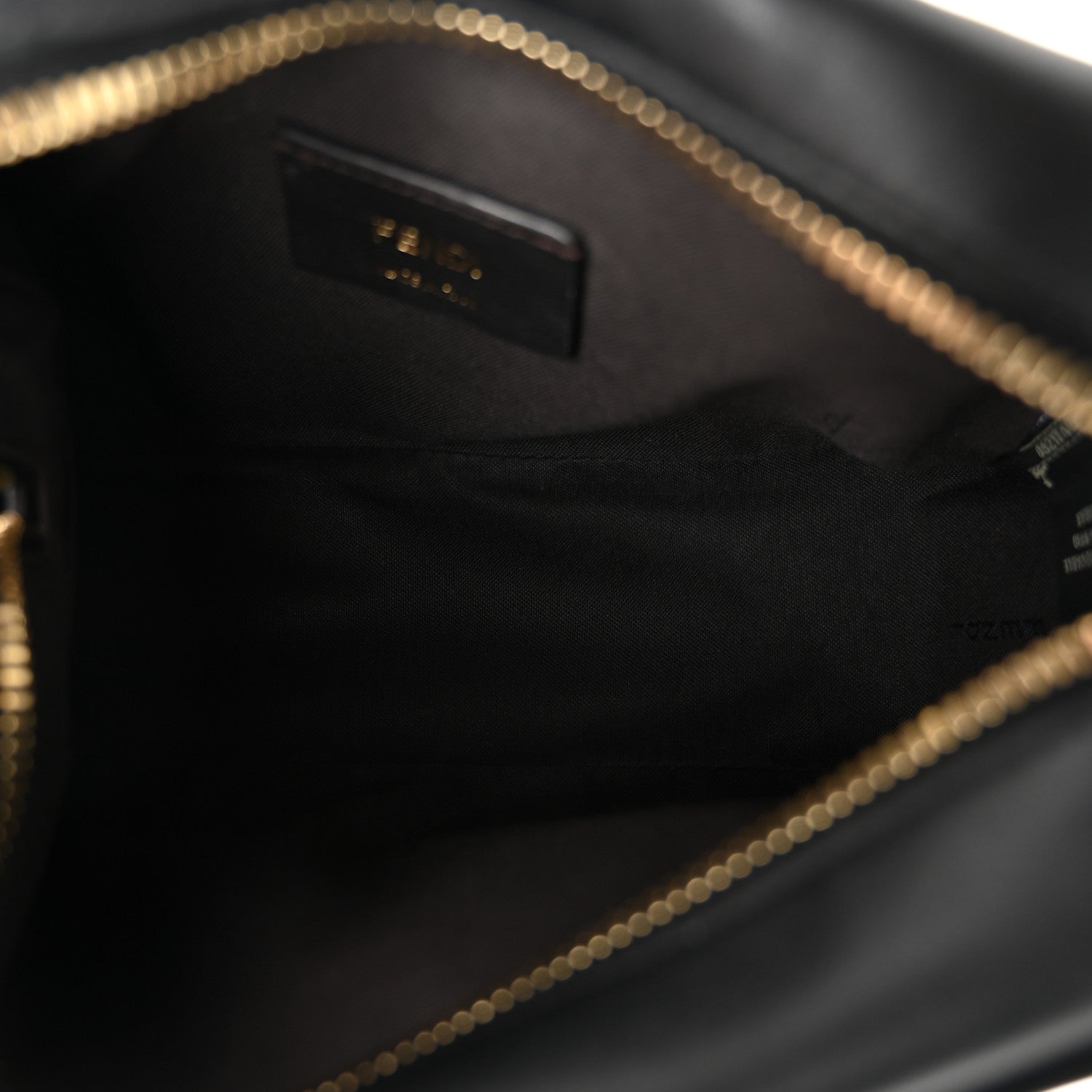 Fendi Glazed Fabric Vitello Century FF 1974 Stamp Patch Mini Camera Case Mogano Panna Black 5 of 11