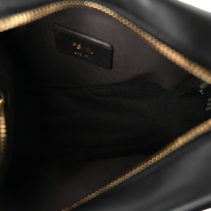 Fendi Glazed Fabric Vitello Century FF 1974 Stamp Patch Mini Camera Case Mogano Panna Black 5 of 11