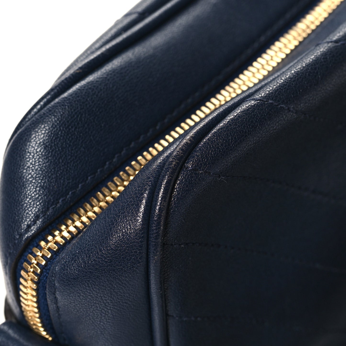 Sakai Be Green Calfskin Diagonal Stitched Small Blondie Shoulder Bag Blue Agata