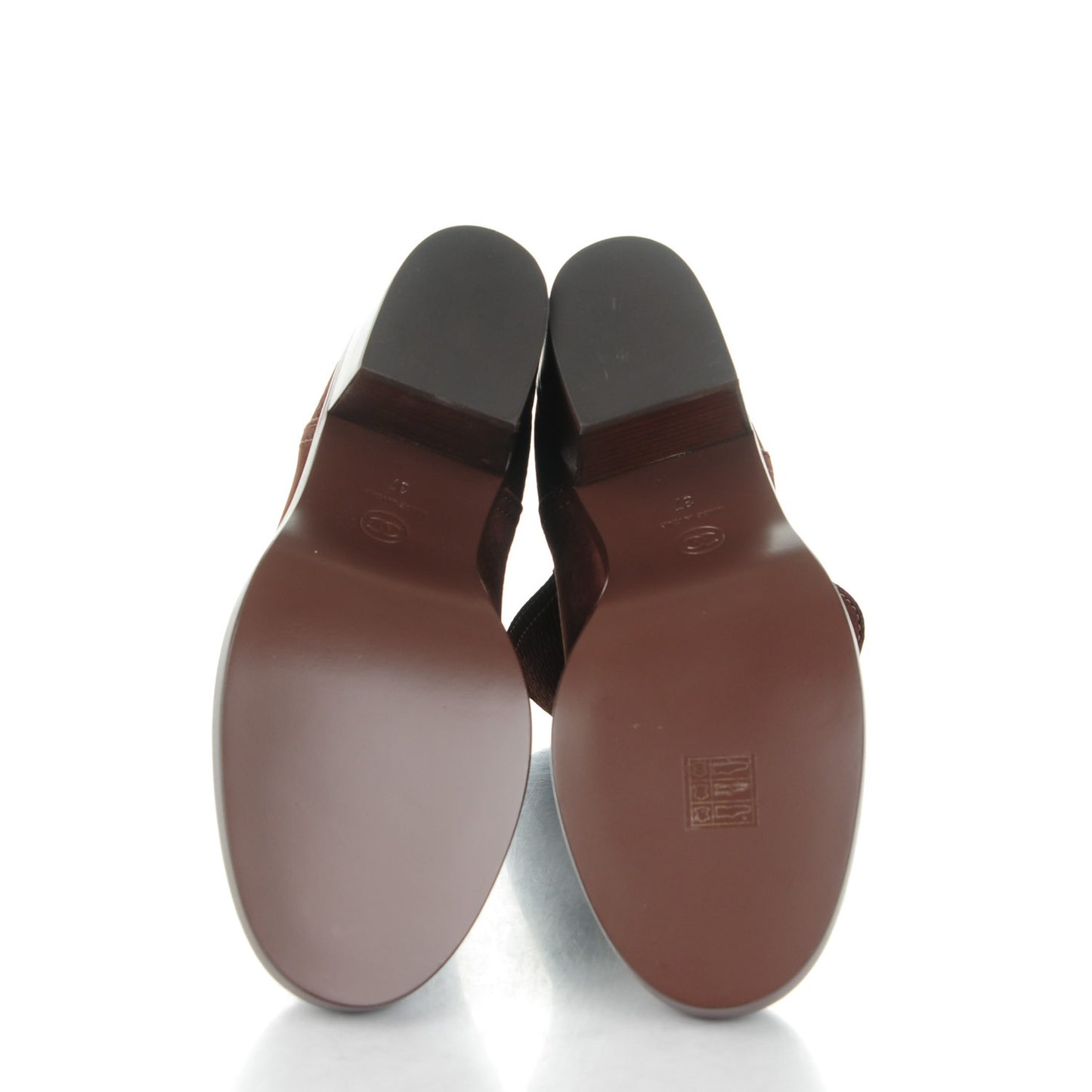 Suede Calfskin Short Boots 37 Brown