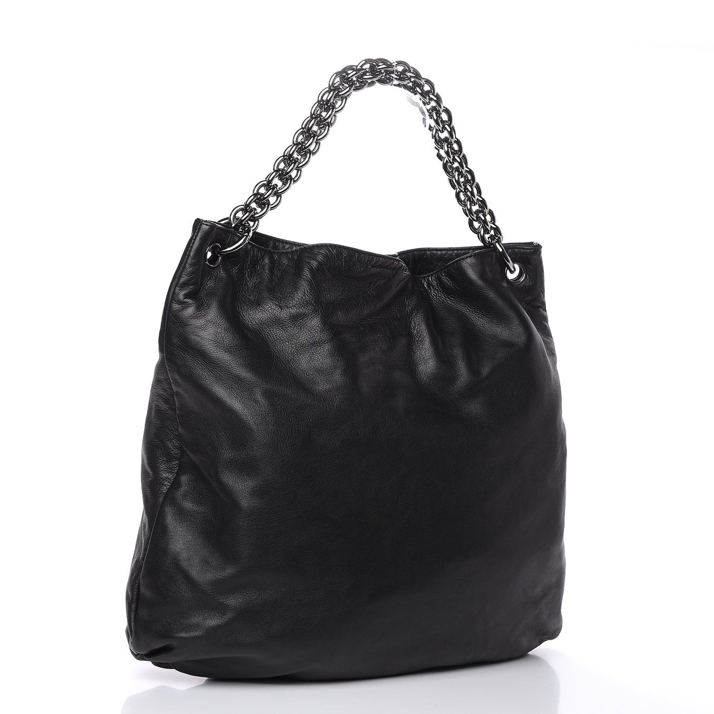 Lambskin Large Soft and Chain Hobo Black