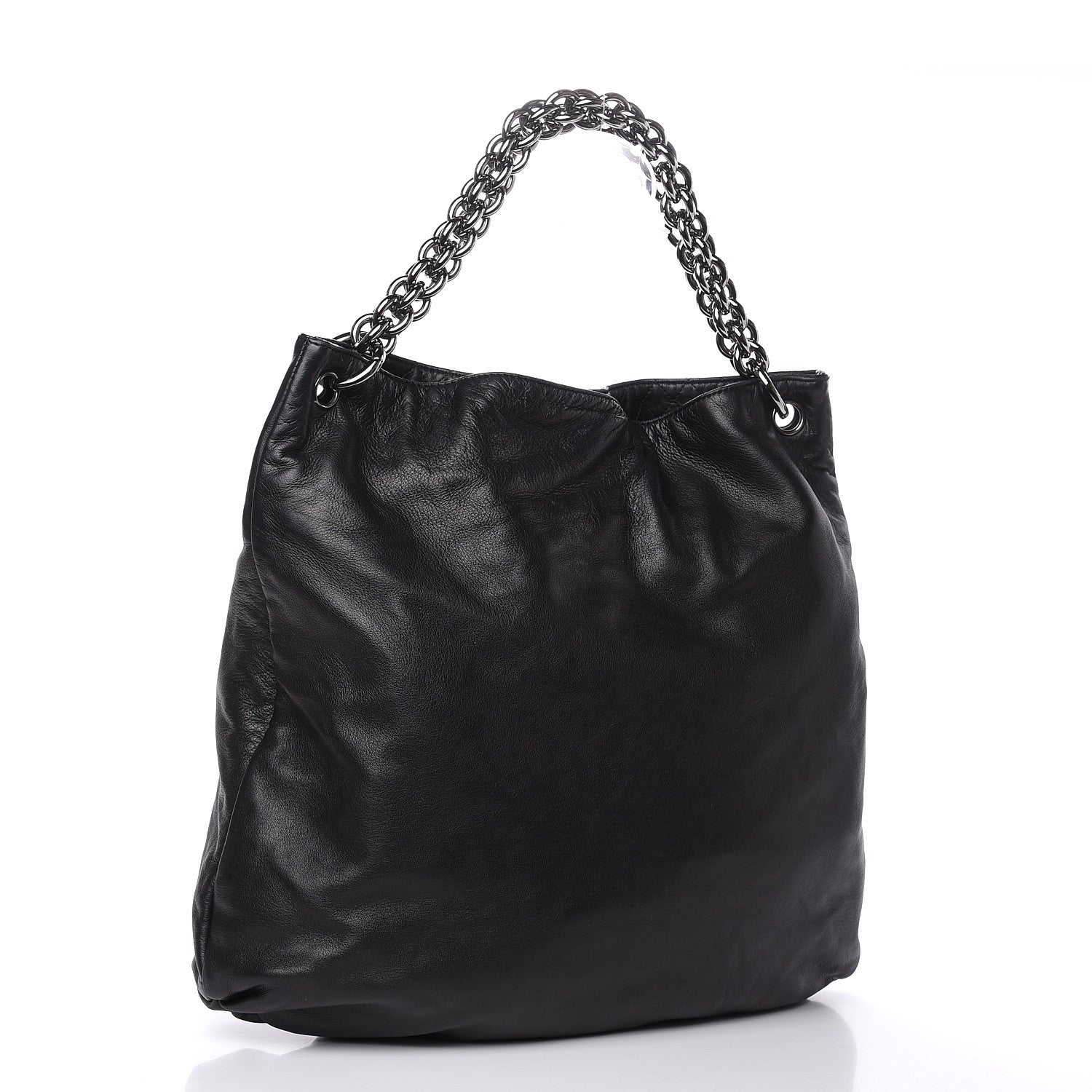 Chanel Lambskin Large Soft and Chain Hobo Black 3 of 10