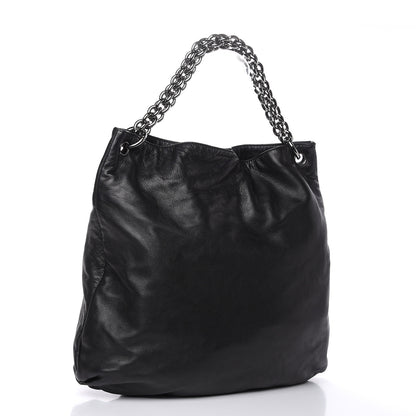 Chanel Lambskin Large Soft and Chain Hobo Black 3 of 10