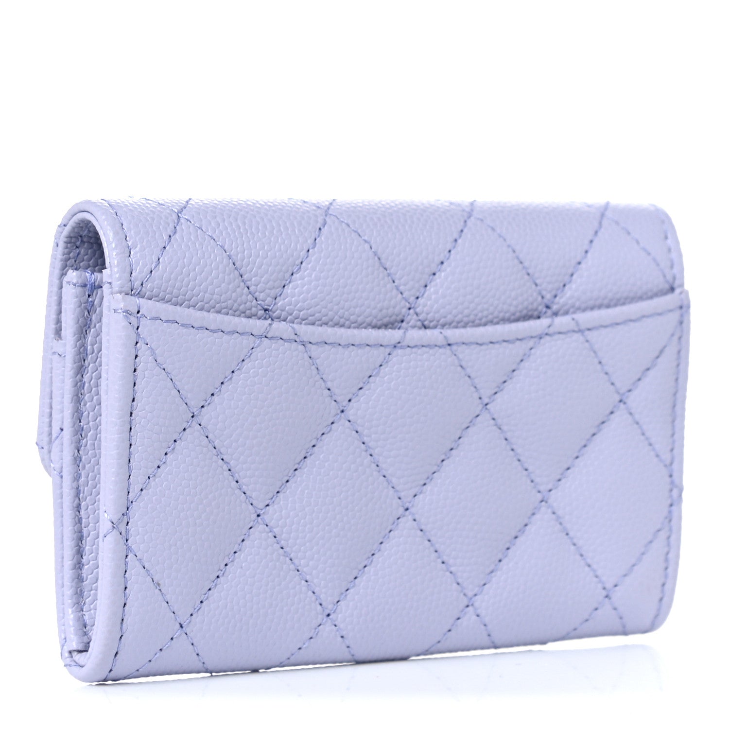 Chanel Caviar Quilted Flap Card Holder Wallet Light Purple 3 of 9