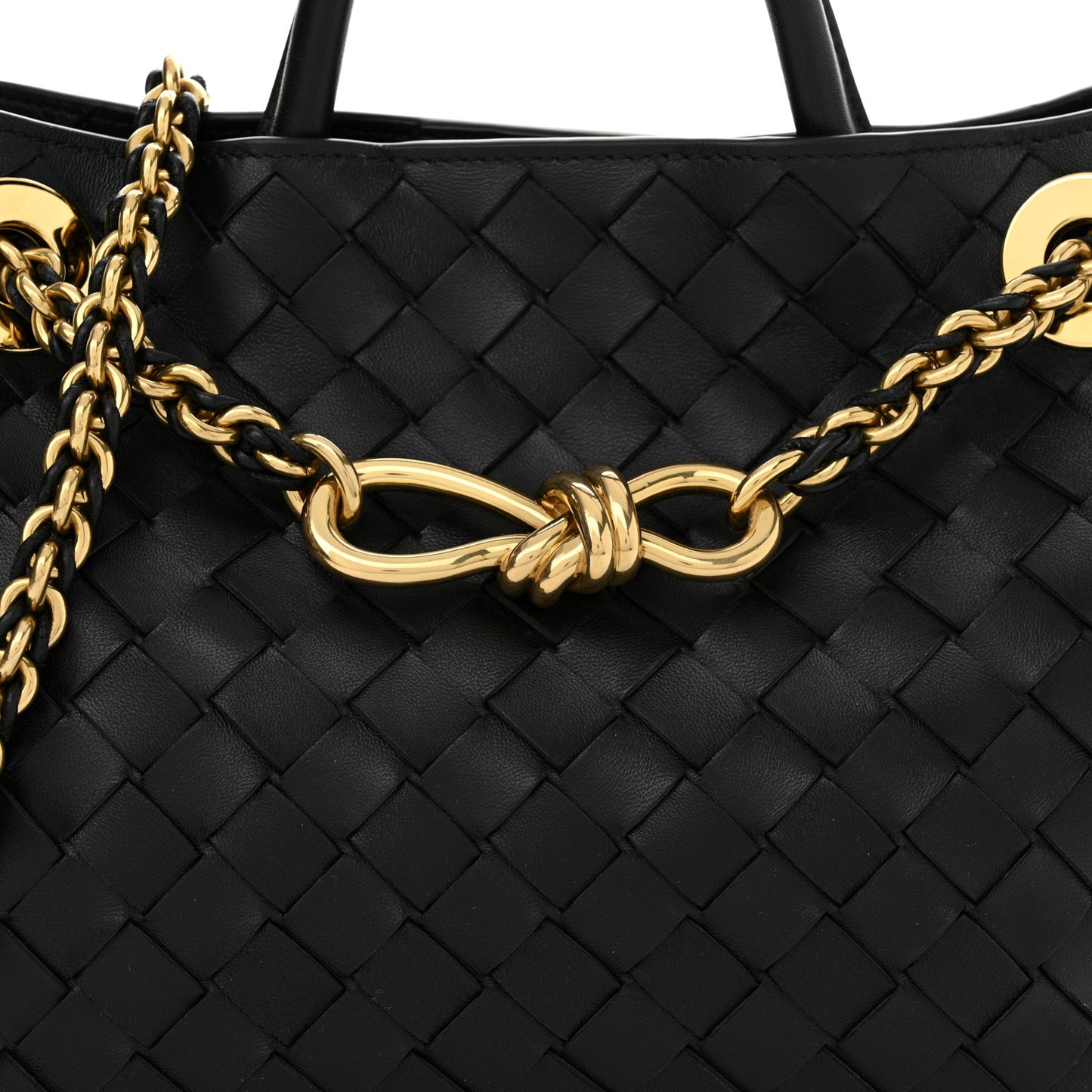 Nappa Intrecciato Small Andiamo Shoulder Bag Black