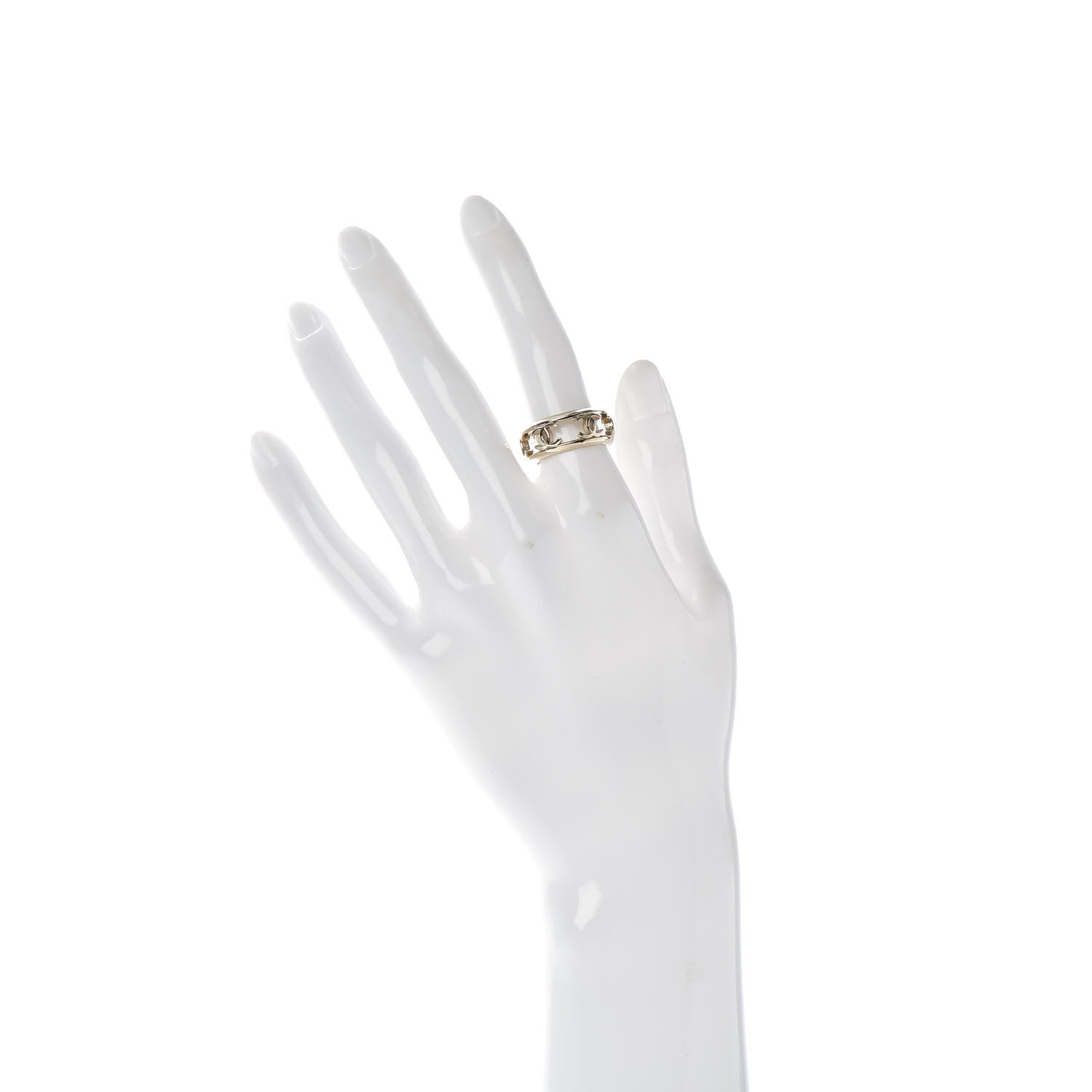 Chanel Metal Chain CC Ring 5 Golden 2 of 6