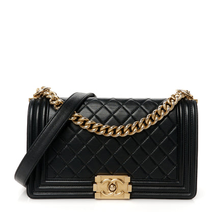Chanel Lambskin Quilted Medium Boy Flap Black 1 of 10