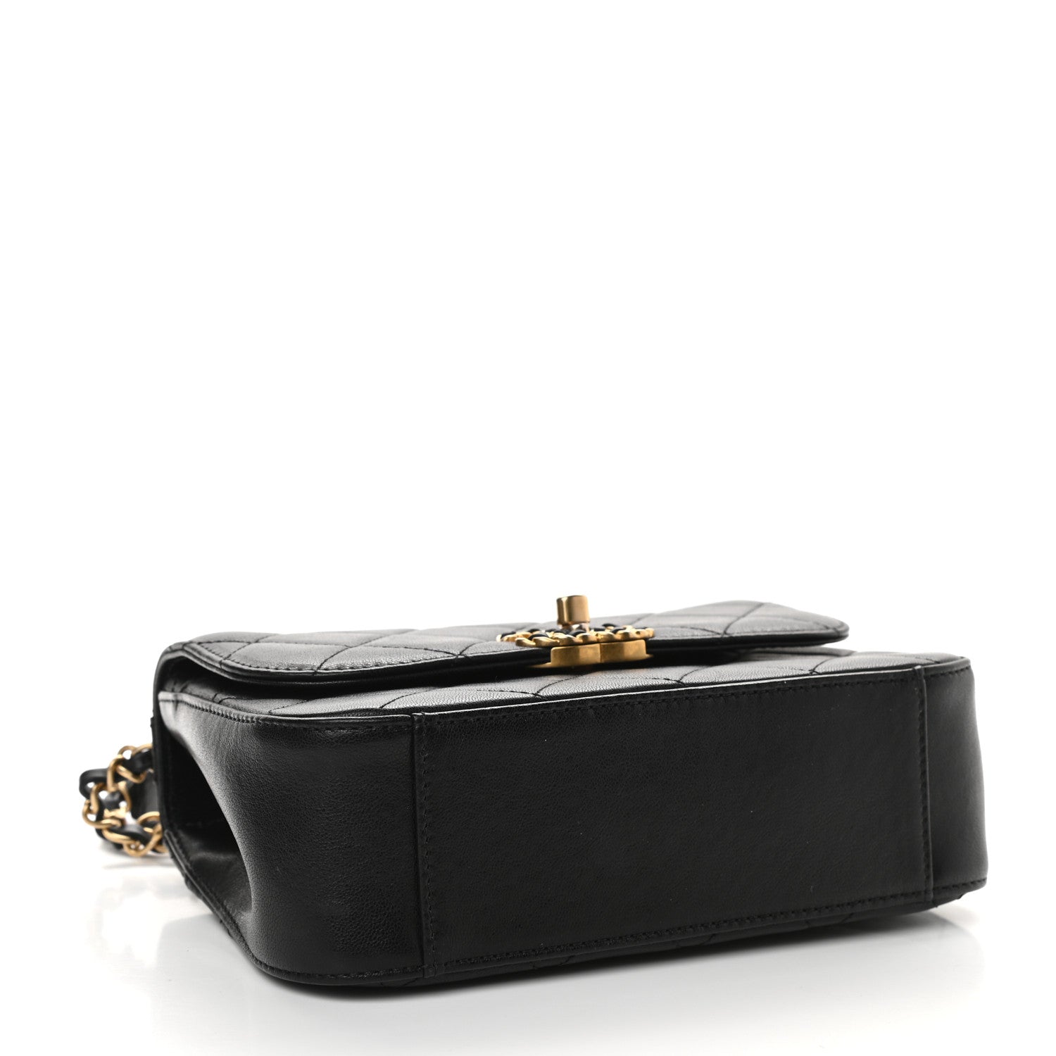 Chanel Lambskin Quilted Small Chain Infinity Top Handle Flap Black 4 of 9