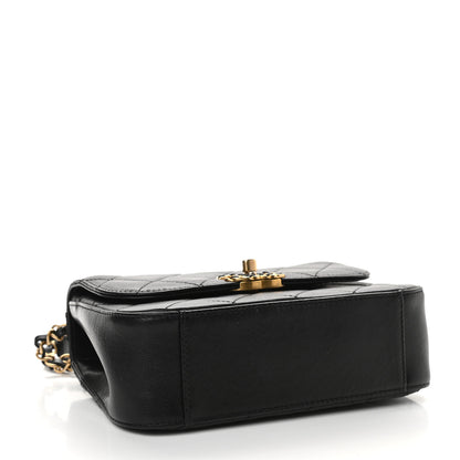 Chanel Lambskin Quilted Small Chain Infinity Top Handle Flap Black 4 of 9