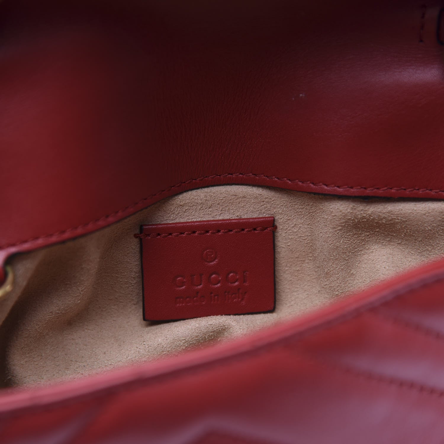Gucci Calfskin Matelasse Super Mini GG Marmont Shoulder Bag Hibiscus Red 5 of 9