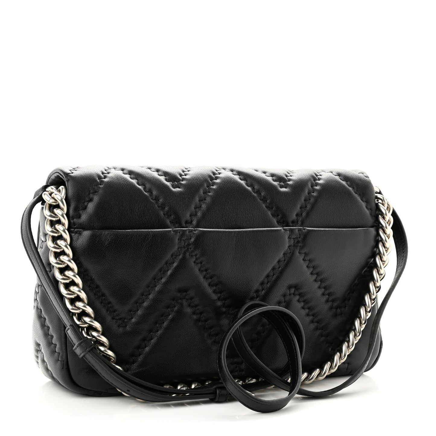 Lambskin Quilted J Marc Large Shoulder Bag Black