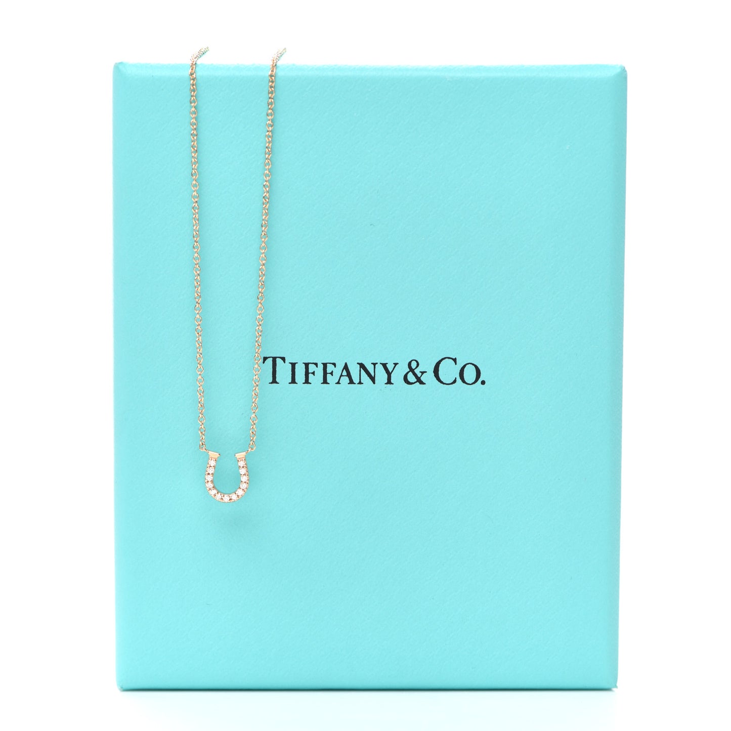 18K Rose Gold Diamond Mini Metro Horseshoe Pendant Necklace