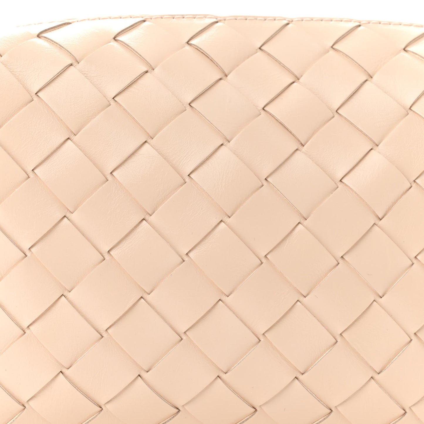 Patent Nappa Intrecciato Metallic Knot Mini Loop Camera Bag Macaroon