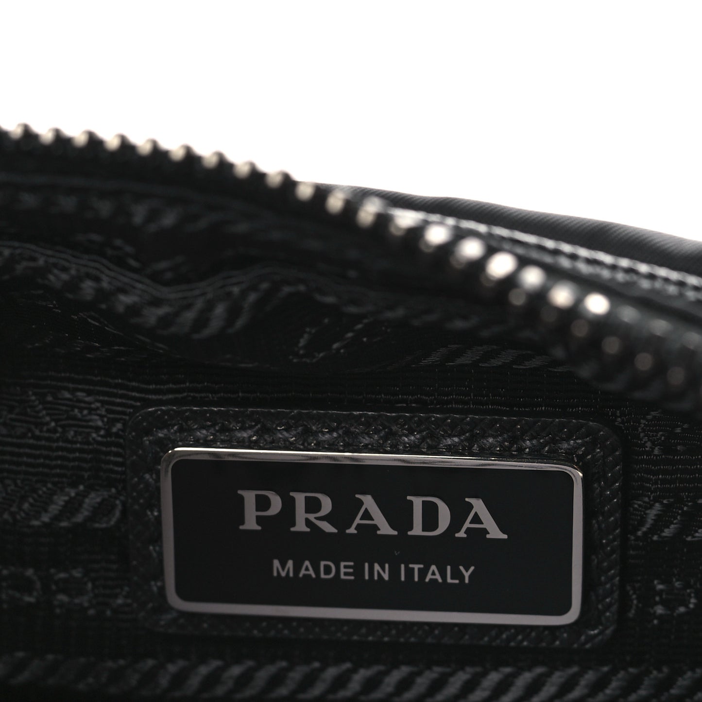 Re-Nylon Saffiano Pocket Single Snap Buckle Shoulder Bag Black