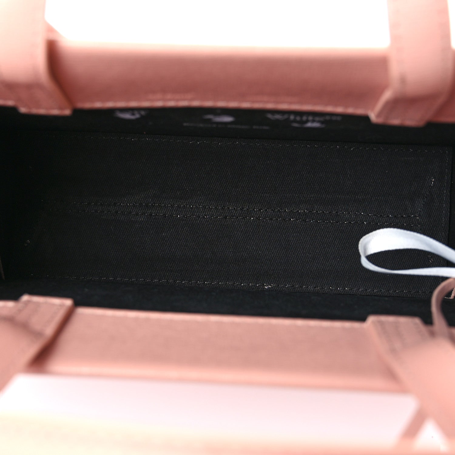 Off-White Saffiano Floral Printed Mini Arrow Crossbody Tote Pink Multicolor 5 of 13
