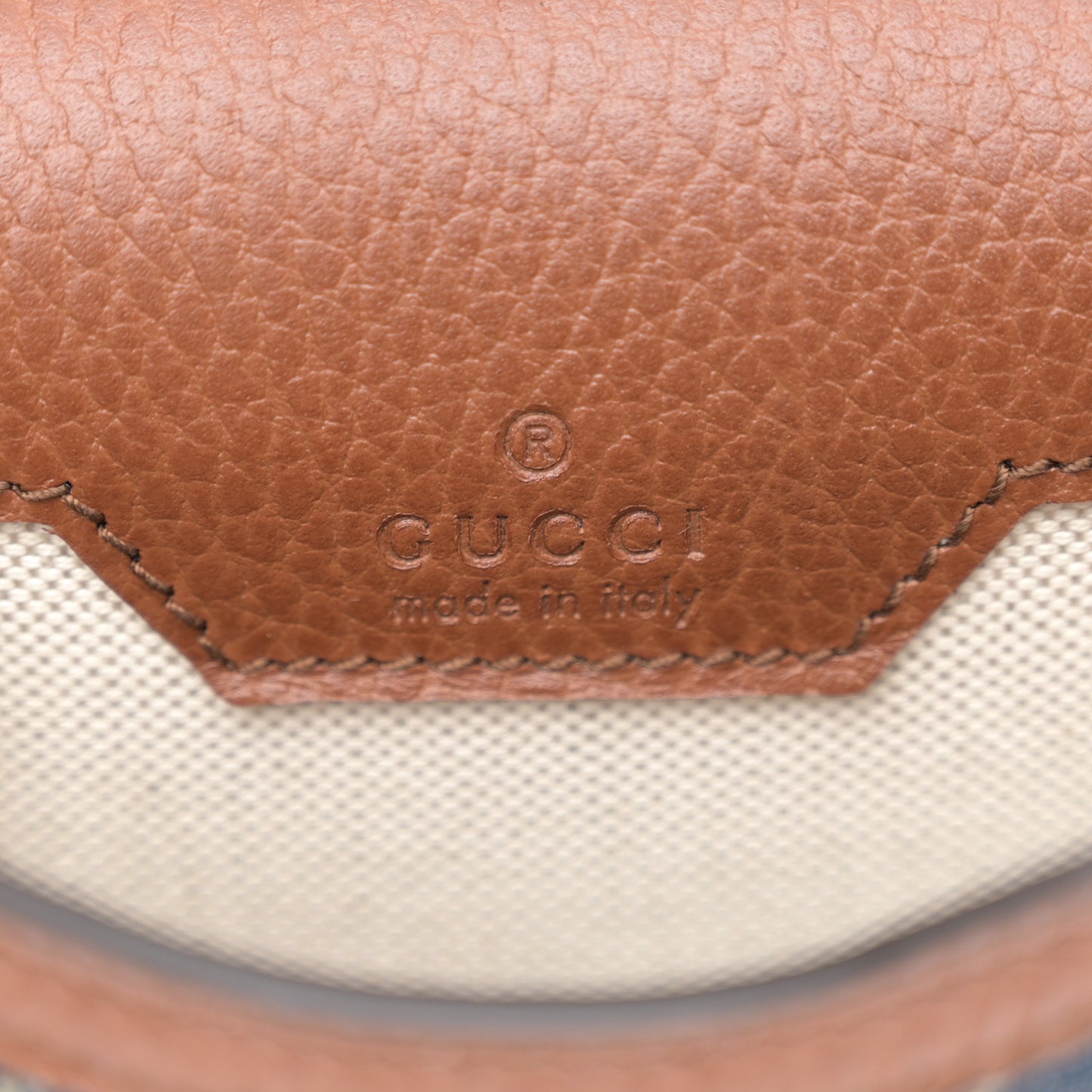 New Denim GG Monogram Dollar Calfskin Mini Horsebit 1955 Crossbody Bag Blue Tea Cuir Epilog