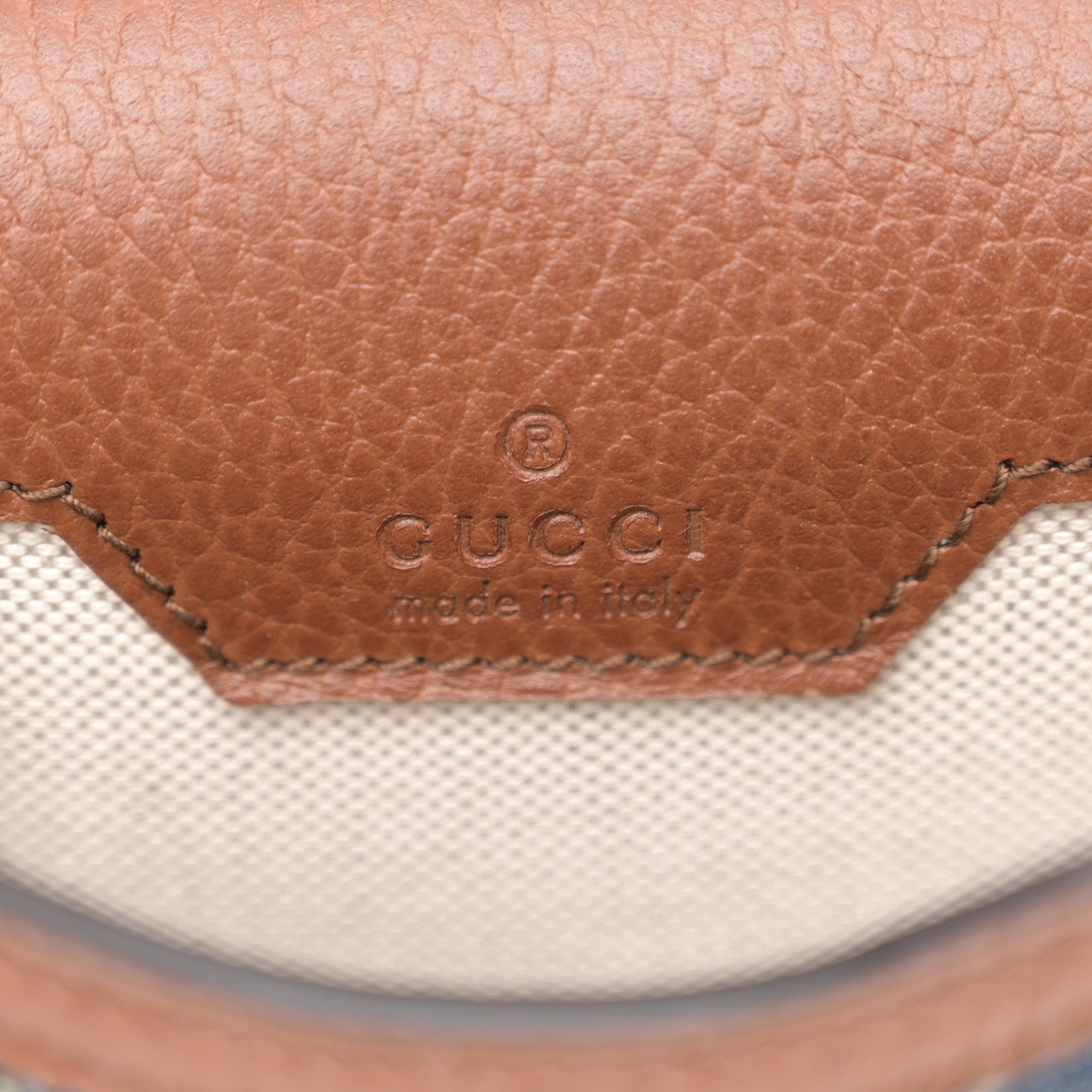 Gucci New Denim GG Monogram Dollar Calfskin Mini Horsebit 1955 Crossbody Bag Blue Tea Cuir Epilog 6 of 10