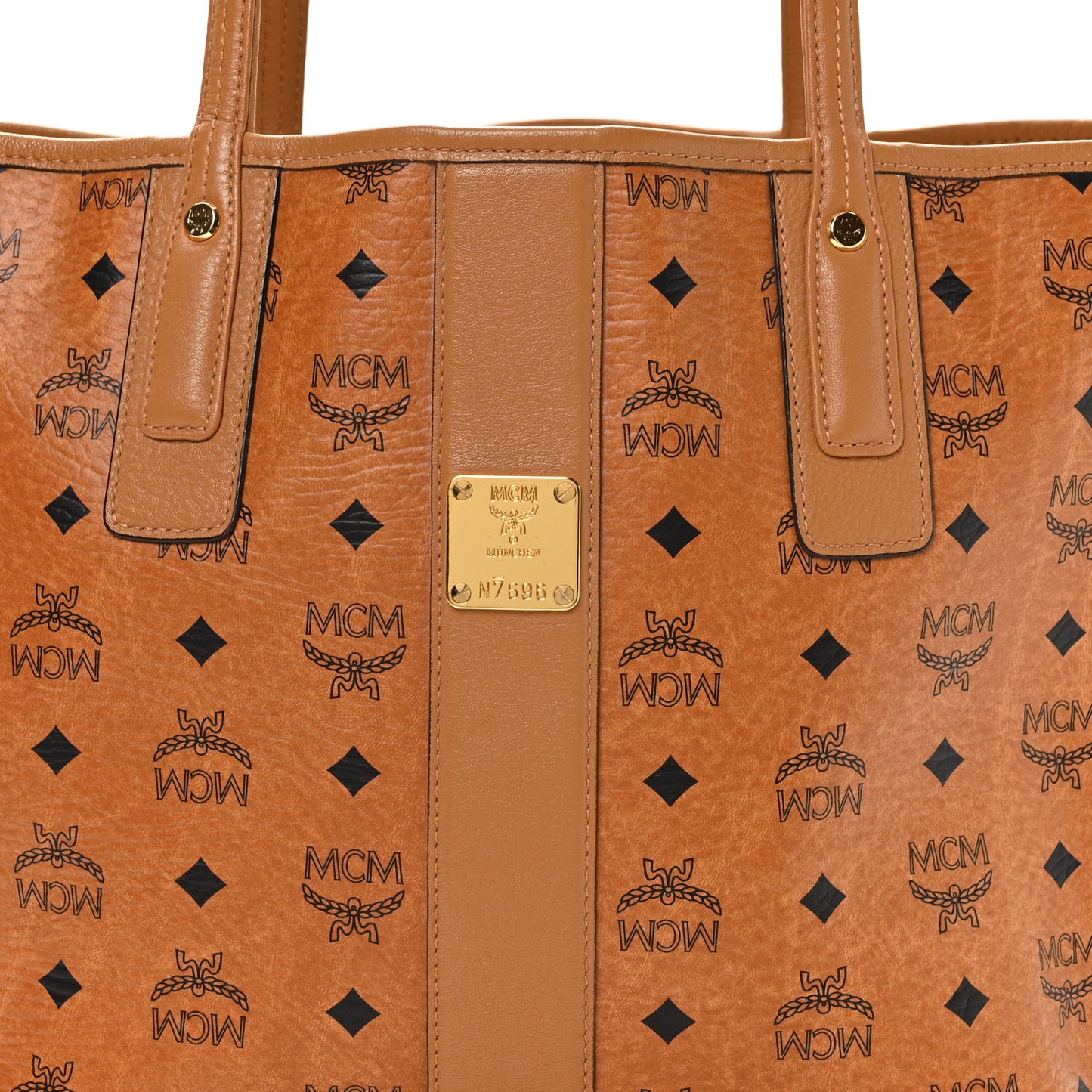 Visetos Medium Liz Reversible Shopper Tote Cognac
