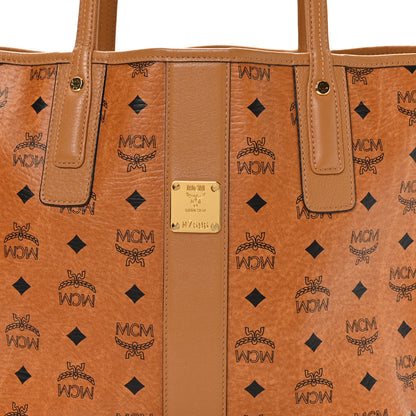 MCM Visetos Medium Liz Reversible Shopper Tote Cognac 12 of 17