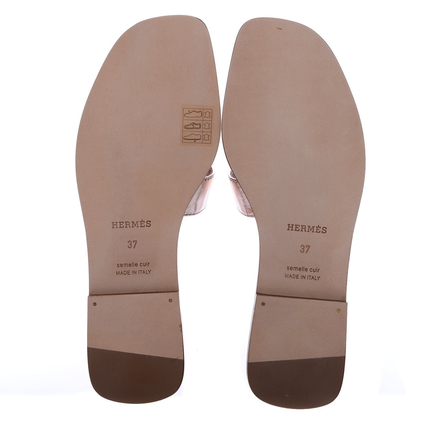 Metallic Nappa Oran Sandals 37 Rose Dore