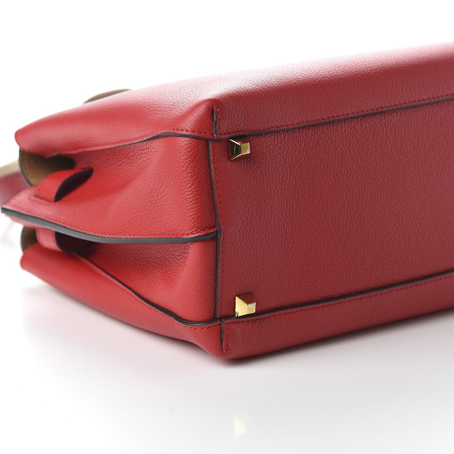 Grained Calfskin Medium Milla Tote Ruby Red