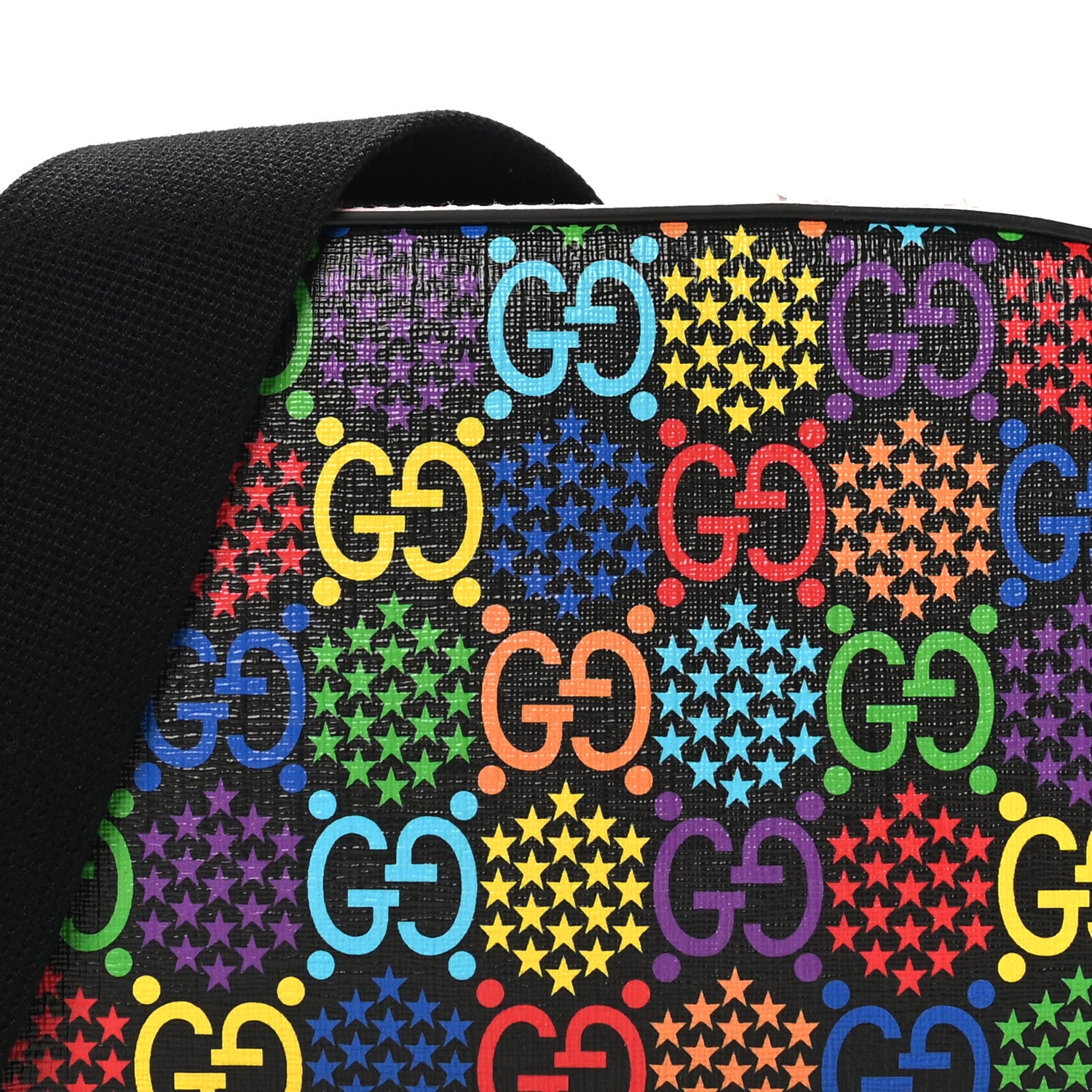 Gucci GG Supreme Monogram Psychedelic Shoulder Bag Black Multicolor Sugar Pink 8 of 10